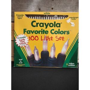 NEW VTG 1996 Crayola Favorite Colors 100 Light Set White Color Christmas